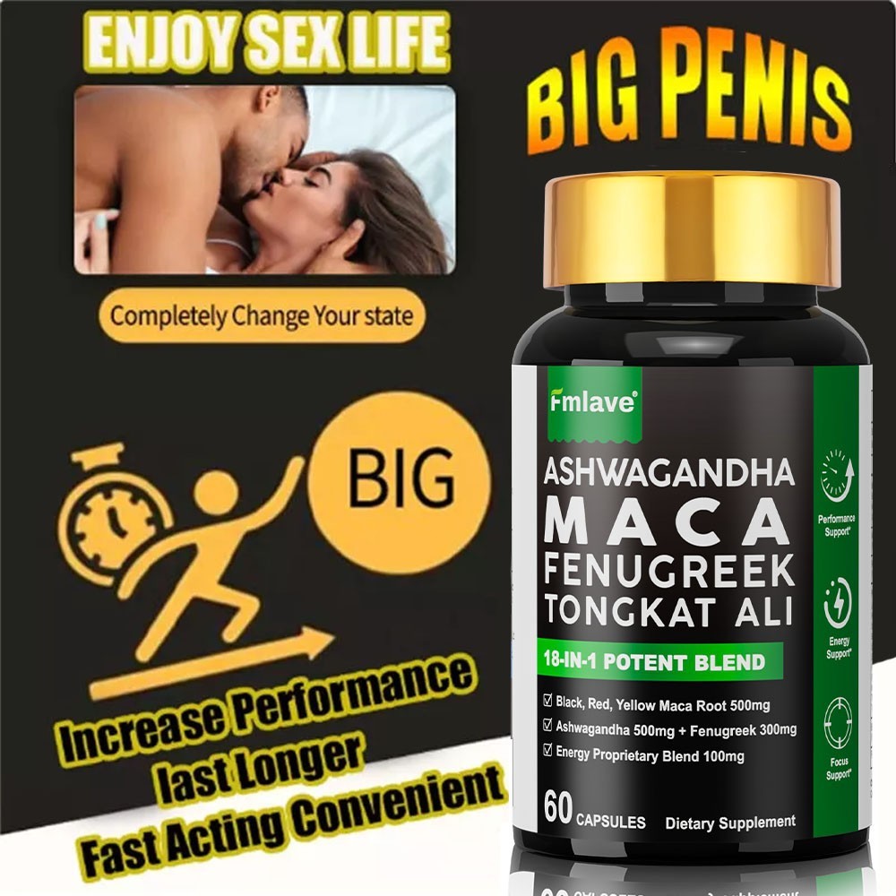 Maca Ashwagandha Panax Ginseng 60 Capsules Supports Desire Stamina Performance