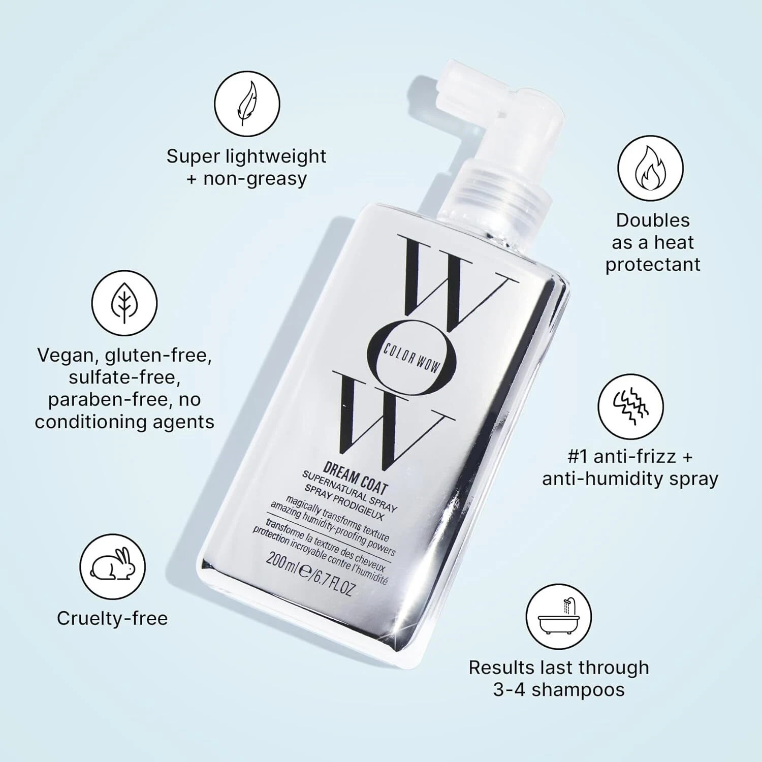 Color Wow Dream Coat Supernatural Spray Anti-Frizz Anti-Humidity 6.7 oz/200mL