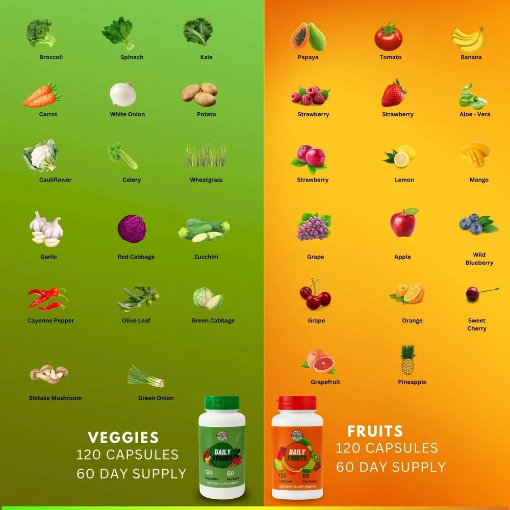 Garden Of Health Fruits Veggies Whole Food Capsules Daily Nutrition 240 Caps-