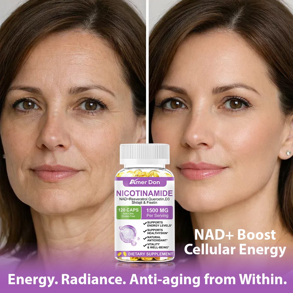 Nicotinamide Resveratrol Capsules 1500MG, Anti-aging NAD Supplement 120 Capsules