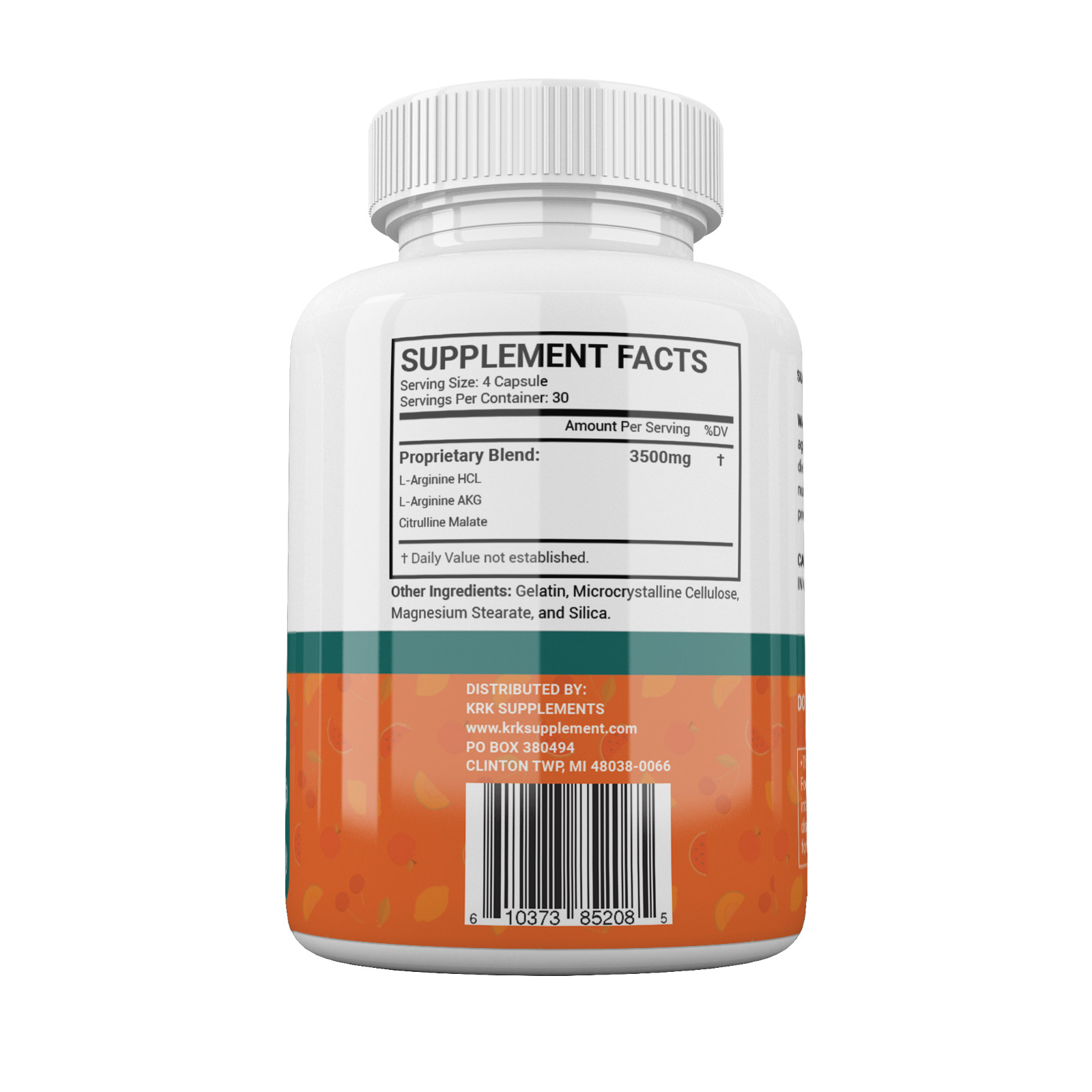 3 Btl Nitric Oxide 3500mg L-Arginine Citrulline Build Muscle Pump Growth Pills