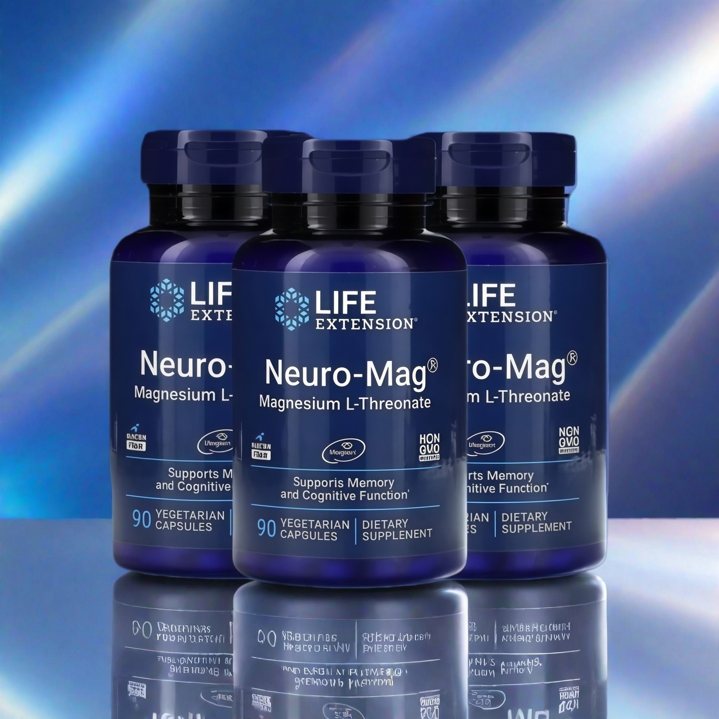 Life Extension Neuro-Mag 3 Pack 270 Caps Magnesium L-Threonate Memory Support