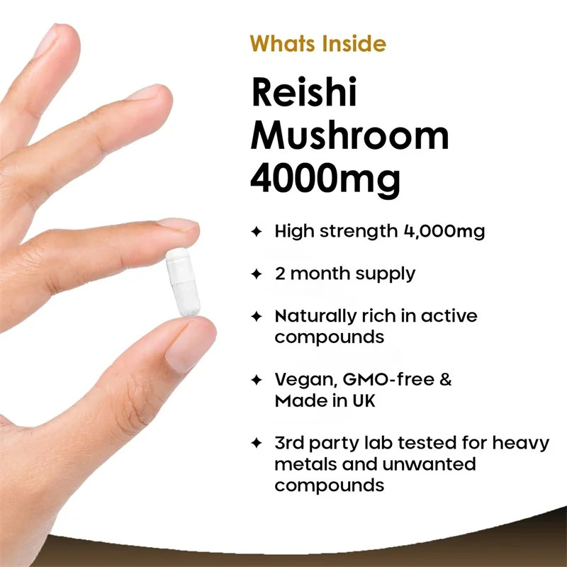 Reishi Mushroom 240pcs,Improve Memory, Protect Brain Nerves, Relieve Stress