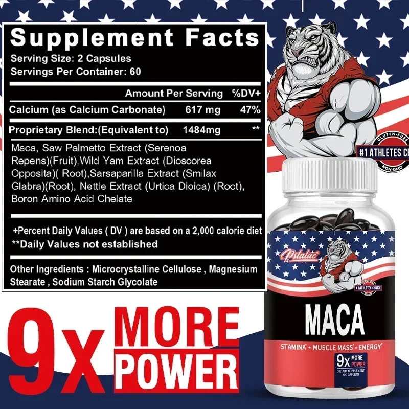 Maca 120pcs – Promote Muscle Growth, for Endurance, Performance Increase