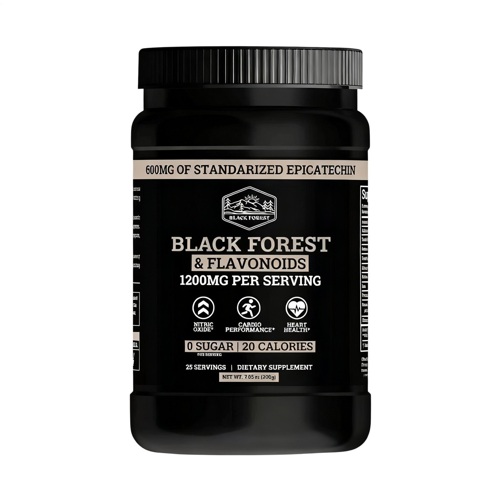 Black Supplements High Flavanol Cocoa Powder & Flavonoids Forest 1200mg