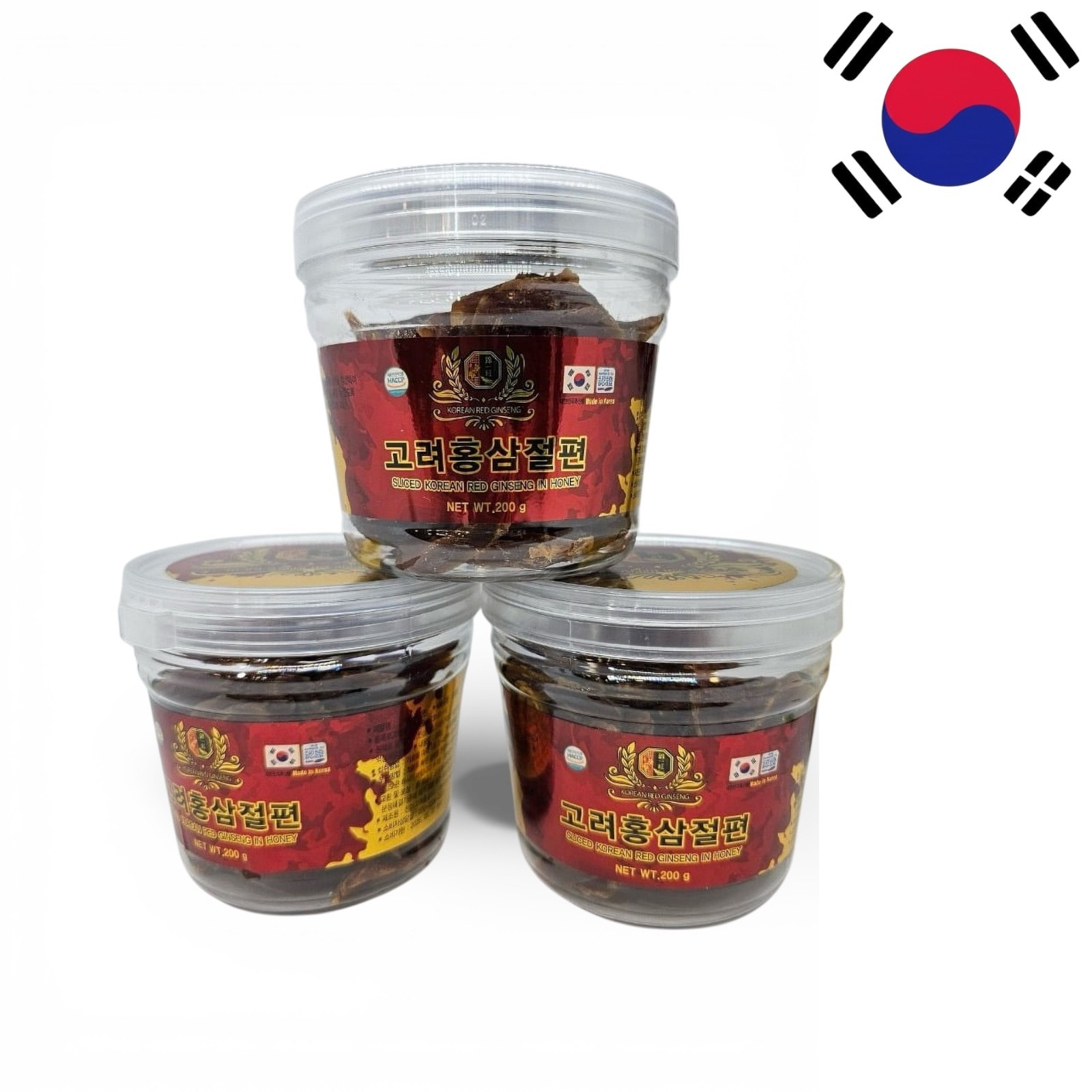 1 Jar of Korean Sliced Red Ginseng In Honey Hồng Sâm Tẩm Mật Ong 200G !