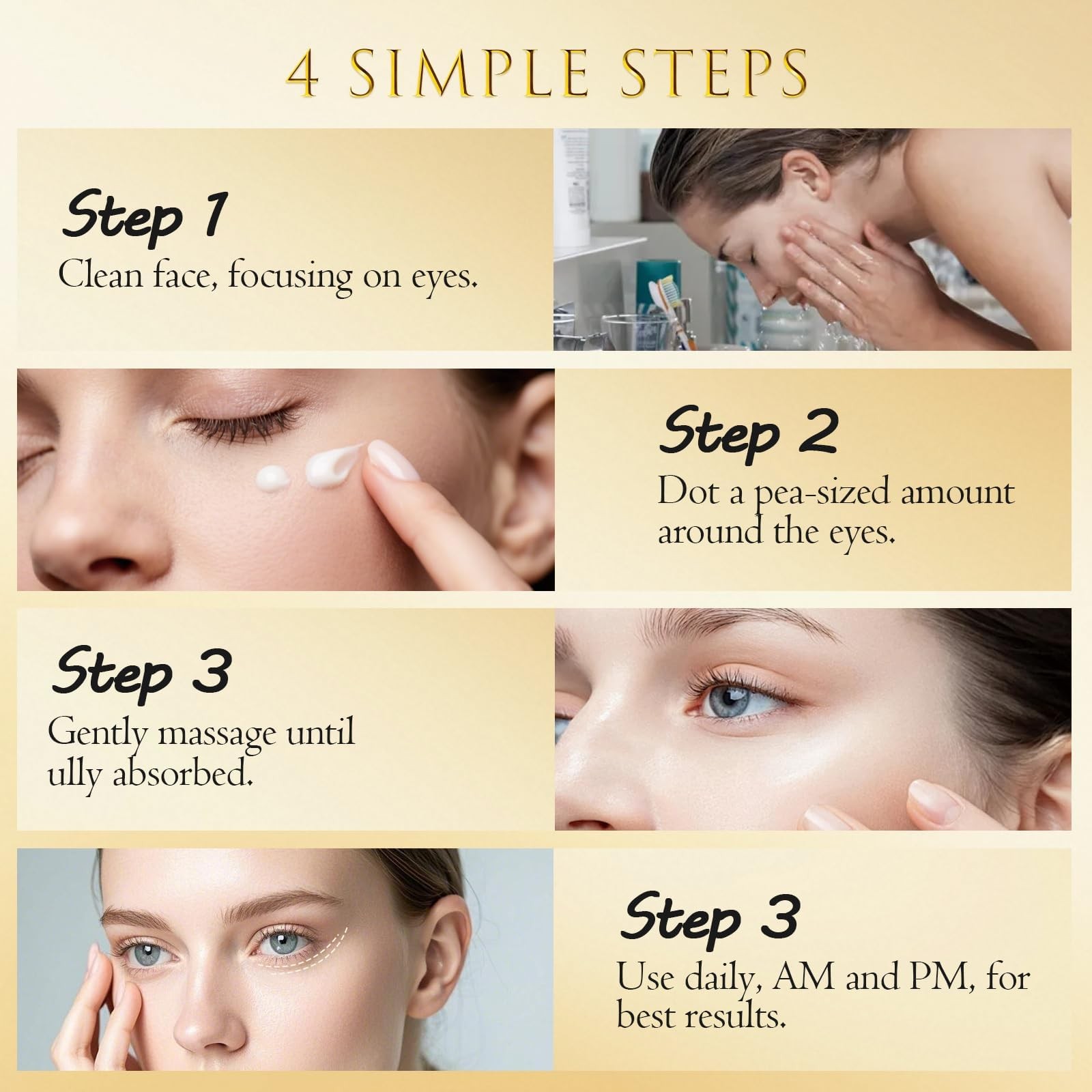 ASAMO Retinol & Vegan Collagen Eye 0.7 Fl Oz (Pack of 1), Interstellar Glint