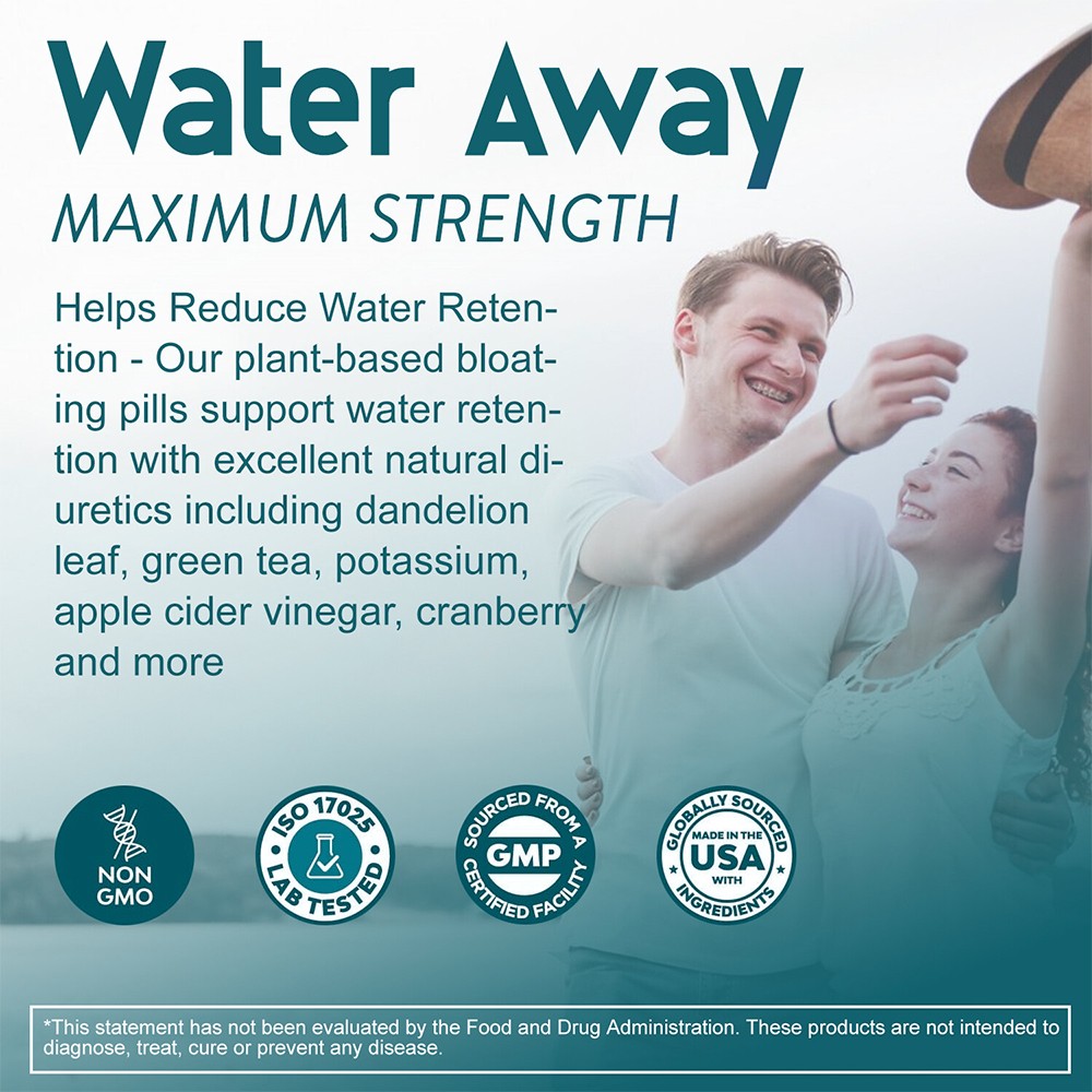 Water Flush Diuretic Supplement 30/60/120Caps, Support Weight & Bloating Relief