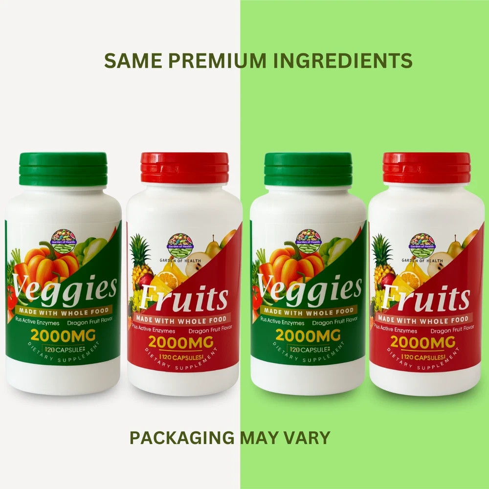 Garden Of Health Fruits & Veggies 2000mg Enzymes Whole Food Supplement 240 Cap*