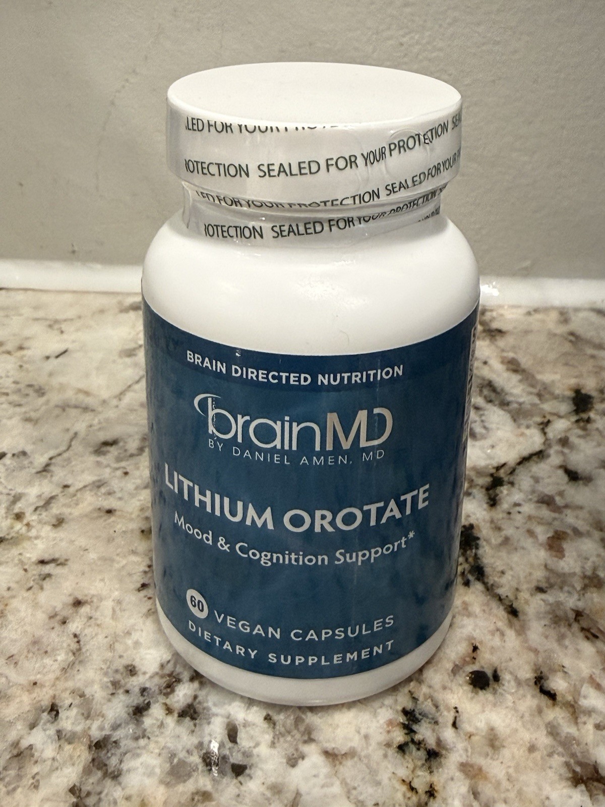 Brain MD Lithium Orotate Capsules Vegan, 60ct, Mood Cognition Support
