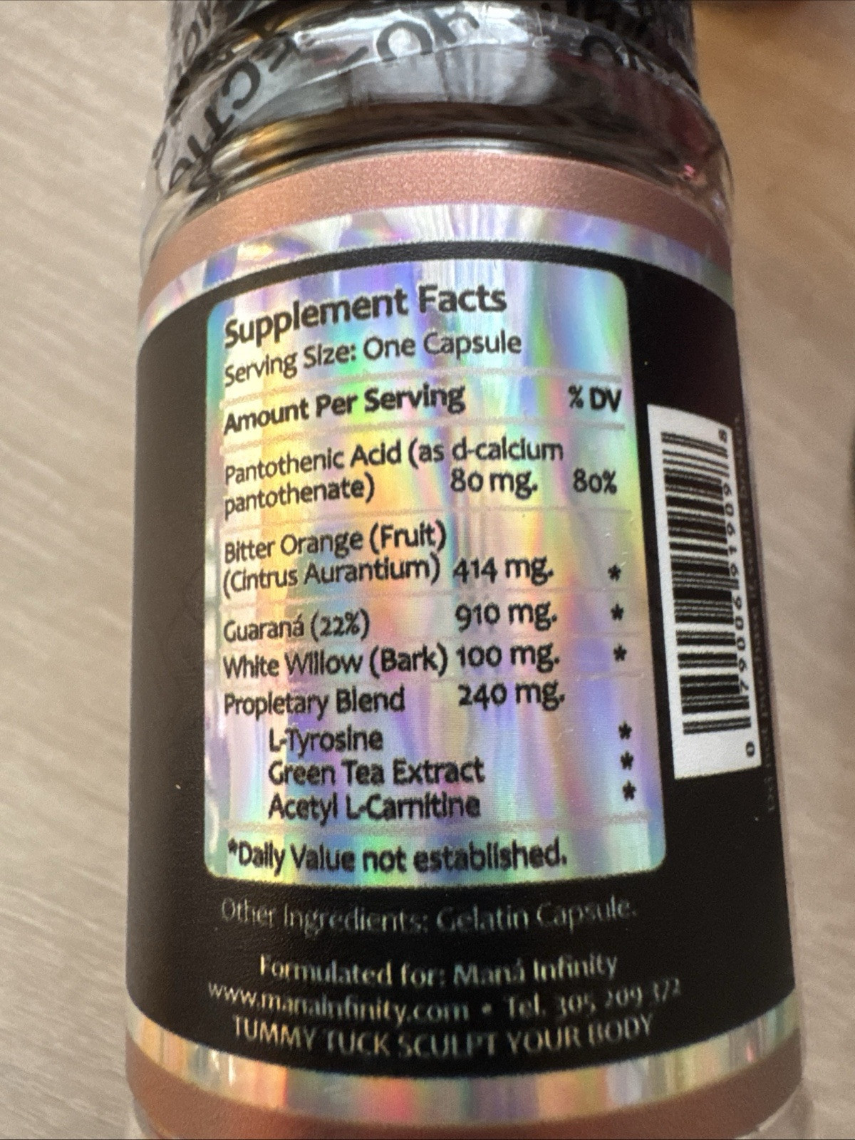 2 bottles Beauty 911 Weight Loss Tummy Tuck Mana Infinity Capsules
