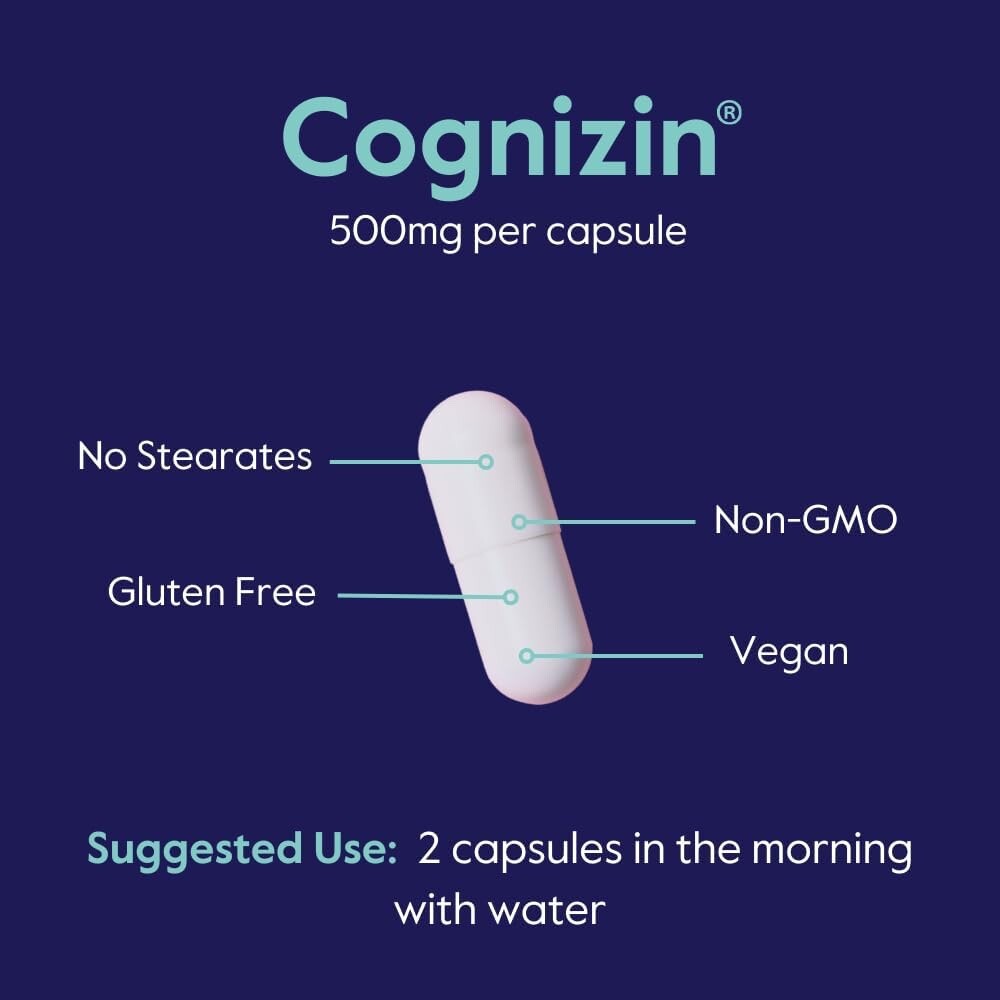 Bestvite Cognizin Citicoline 500mg (60 Vegetarian Capsules)-Clinically Studied
