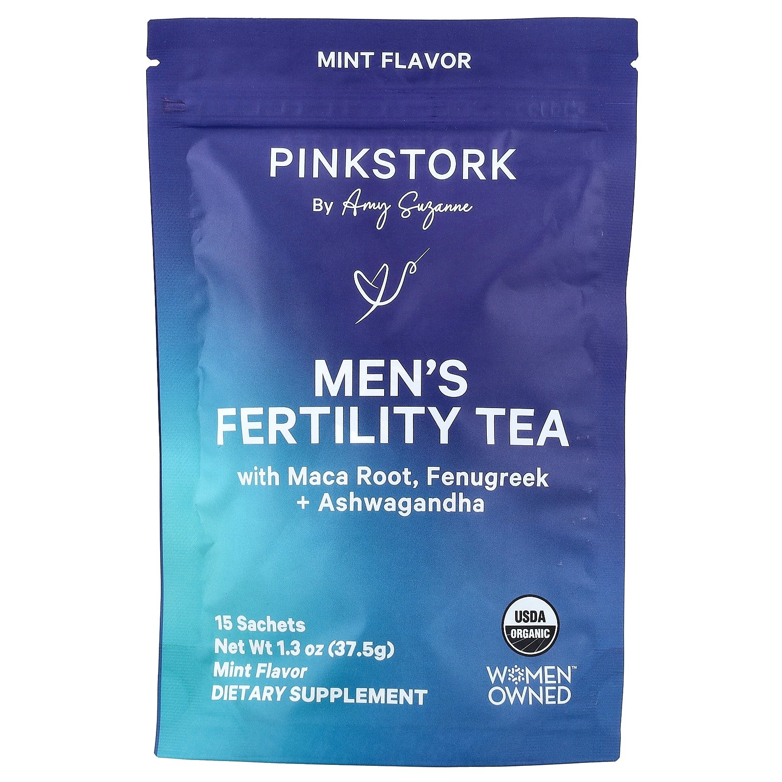 2 X Pink Stork, Men’s Fertility Tea, Mint, 15 Sachets, 1.3 oz (37.5 g)