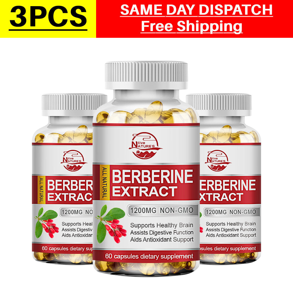 Premium Berberine 1200mg 180 Caps Blood Sugar Support ,Heart Health & Immune
