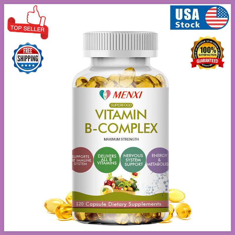 60pc Vitamin B Complex Vitamin B Supplement- B-Complex Vitamins with B12, B6, B9