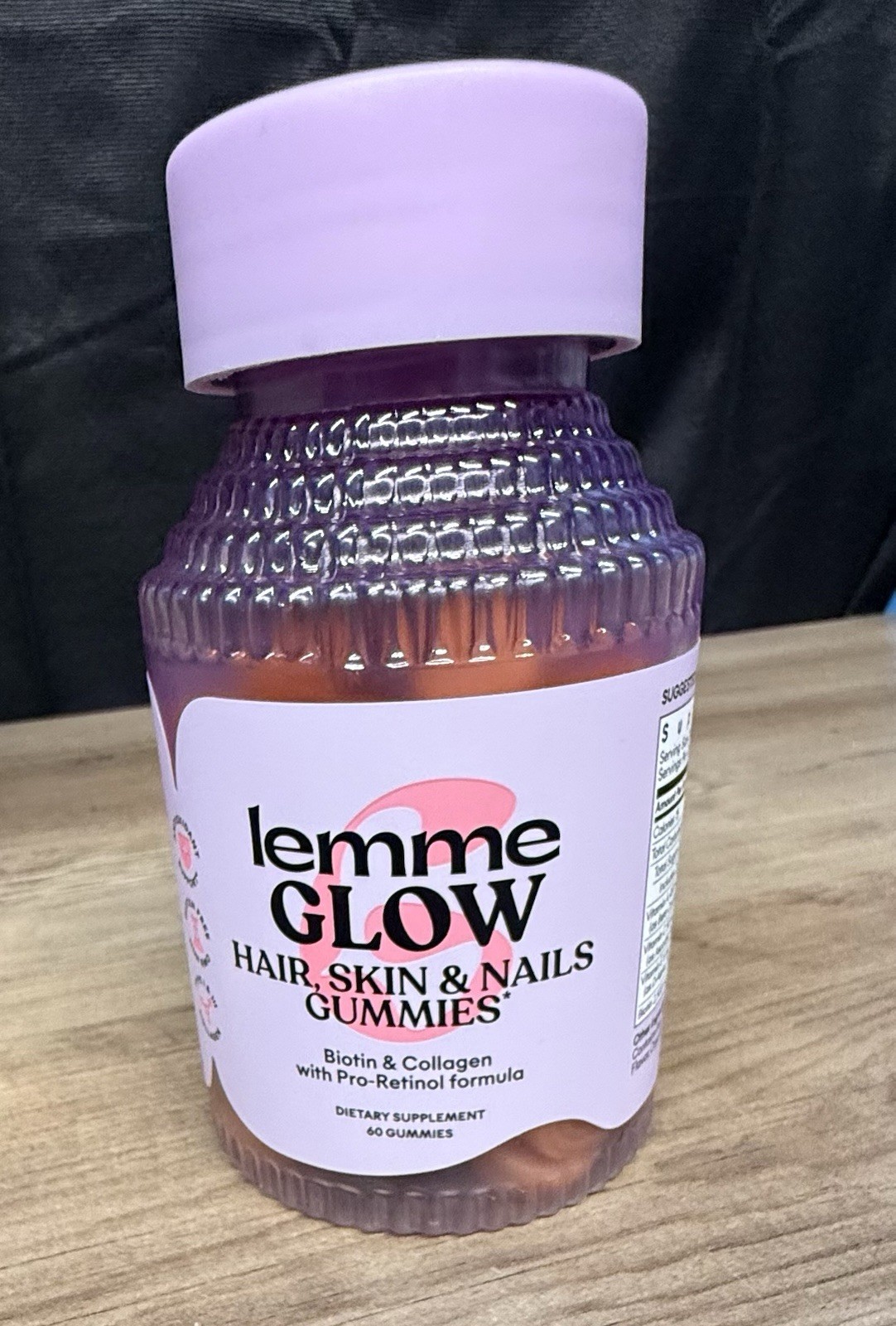 Lemme Glow Hair, Skin & Nails Gummies Biotin & Collagen 60 Count
