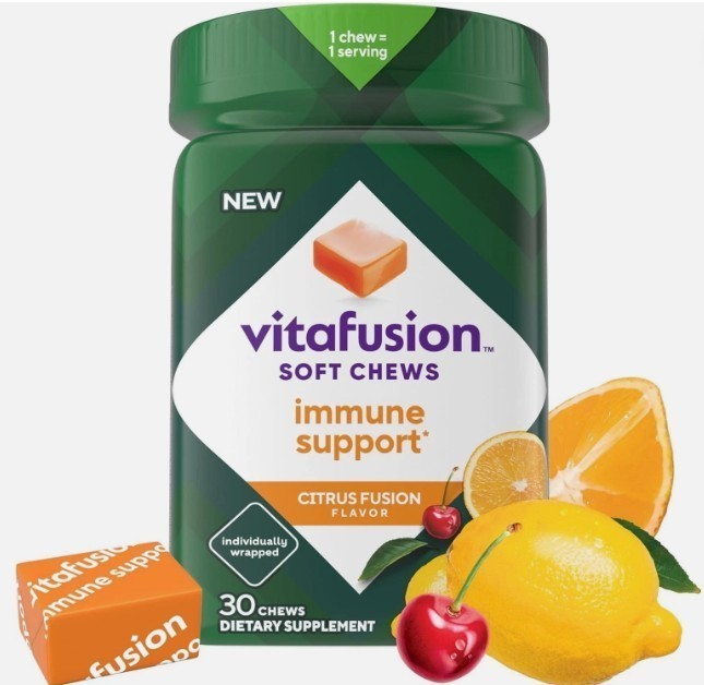 Vitafusion Immune Support Supplement Soft Chews Citrus Fusion 30 Ct