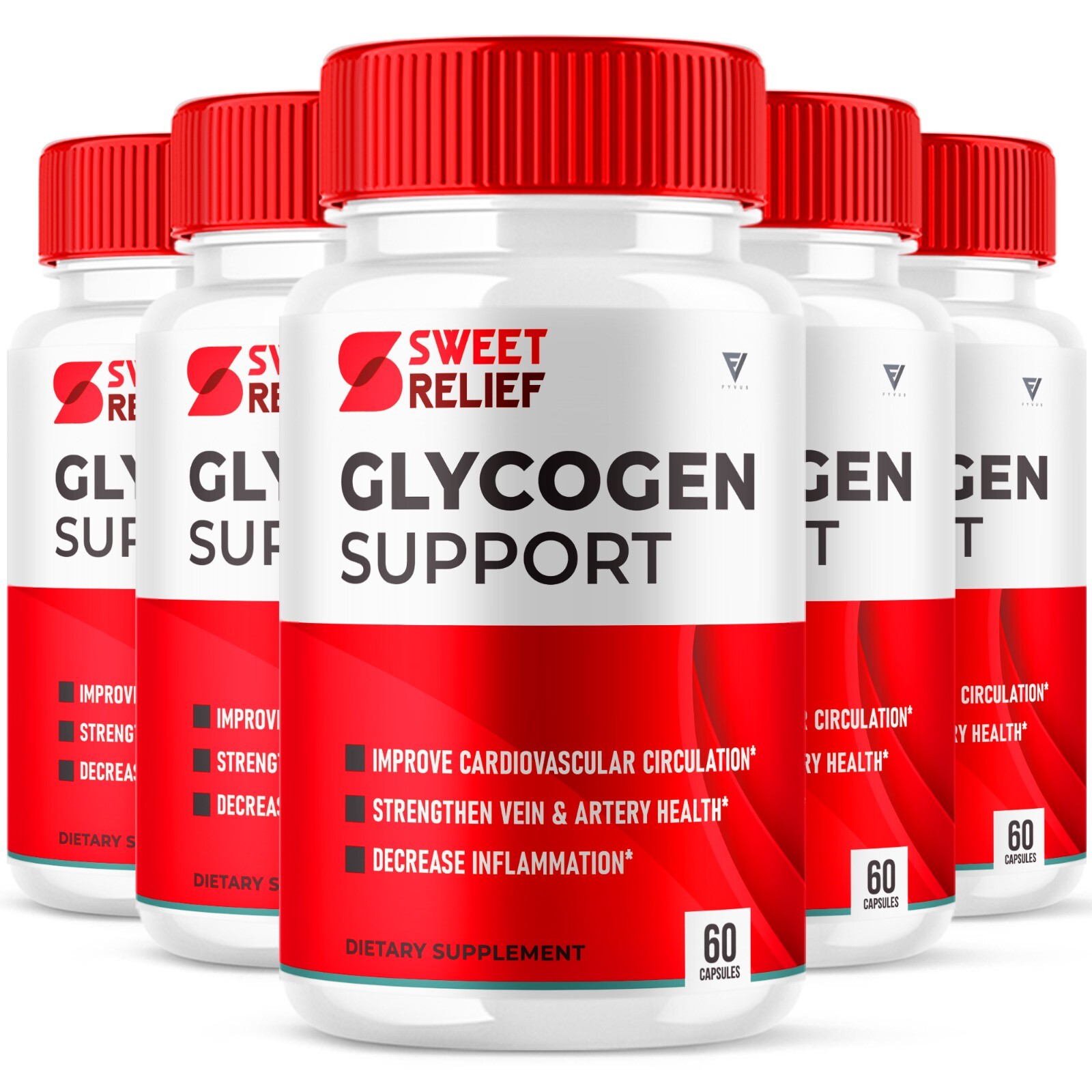 (5 Pack) Sweet Relief Glycogen Blood Support Cleanse Capsules (300 Capsules)