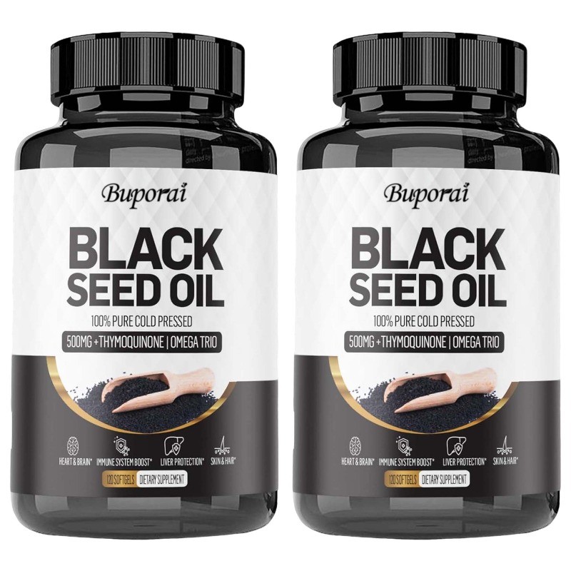 Black Seed Oil 240pcs,Promotes Heart and Brain Function Health,Joint Flexibility