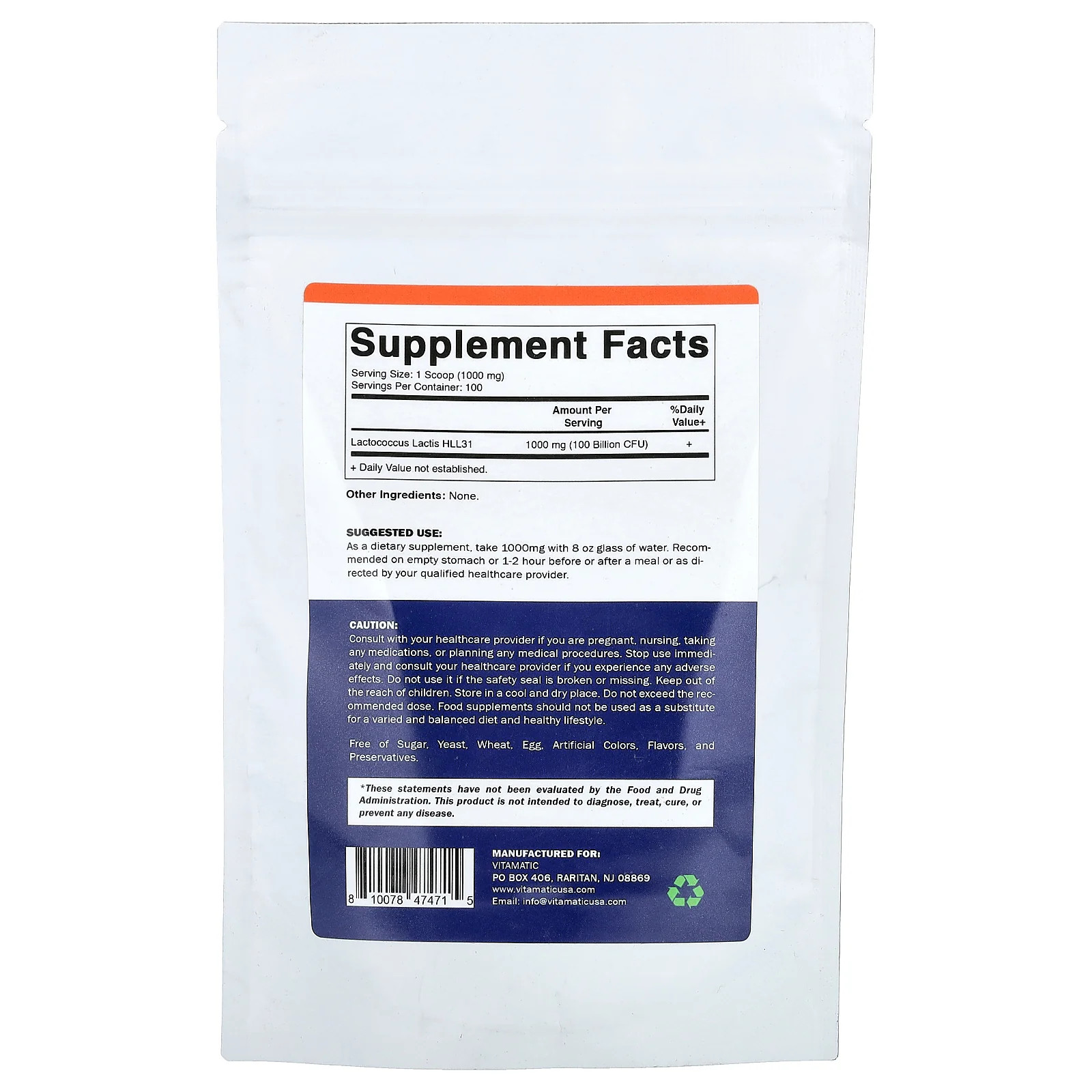 2 X Vitamatic, Lactococcus Lactis, 3.5 oz (100 g)