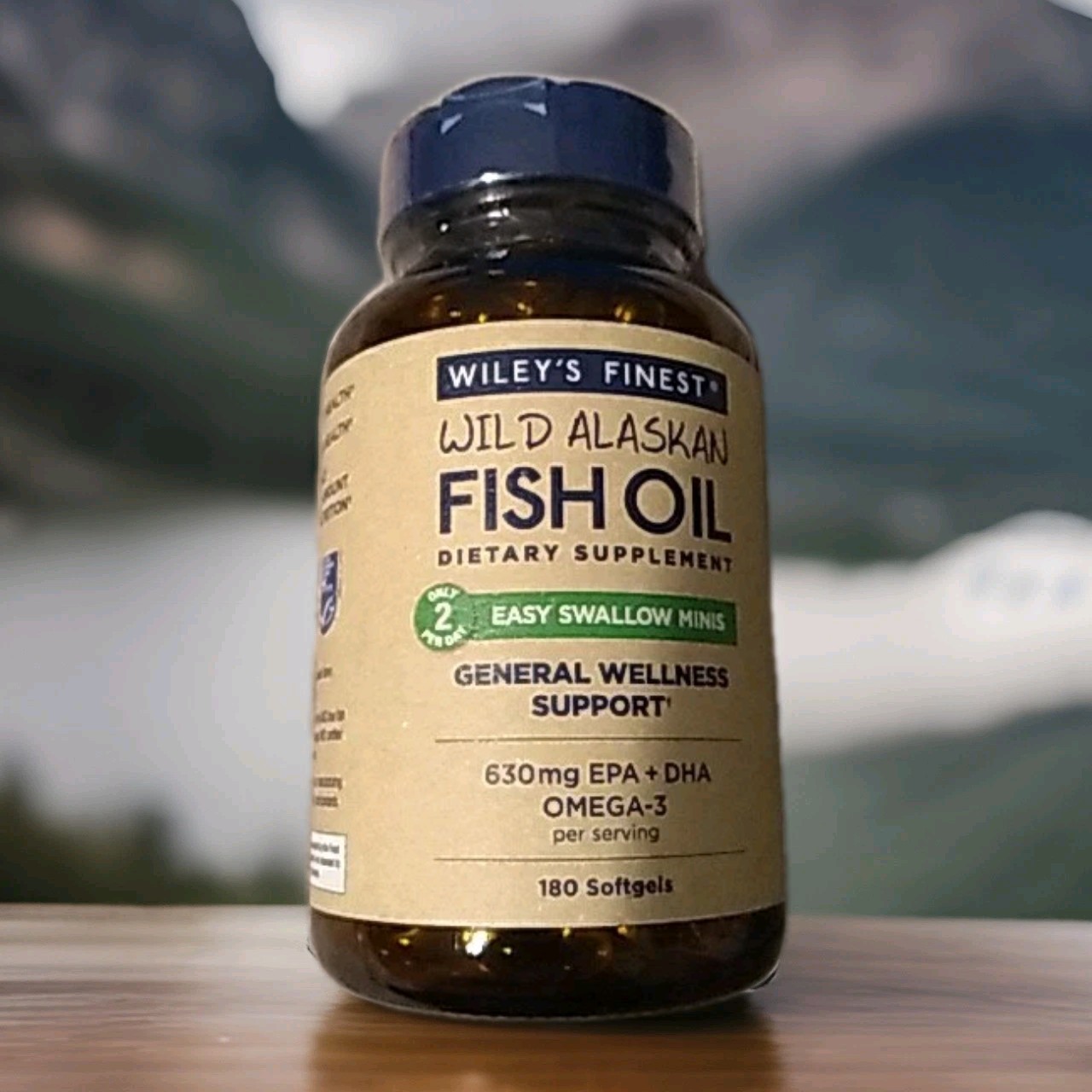 Wiley’s Finest Wild Alaskan Fish Oil – Easy to Swallow Minis 180 soft gels