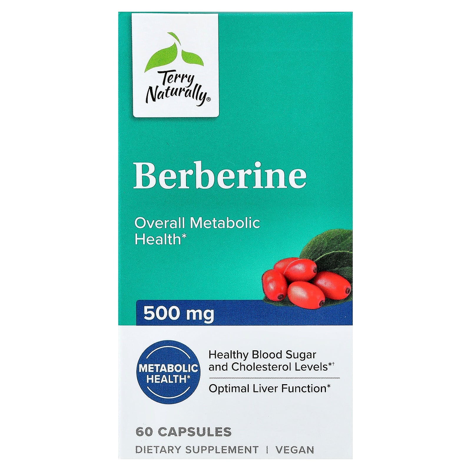 2 X Terry Naturally, Berberine, 500 mg, 60 Capsules