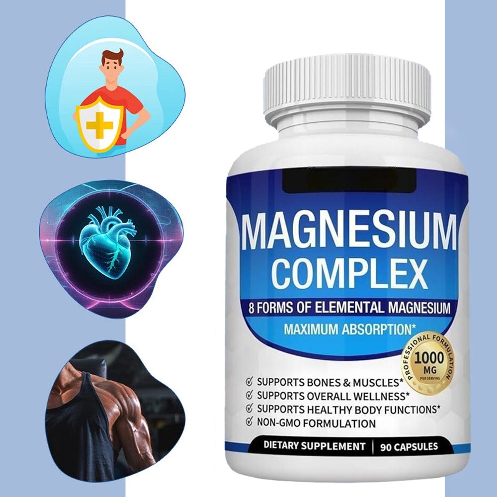 1~2pack Magnesium 8 in 1 Complex 1000mg & Blood Sugar mix Dietary Supplement
