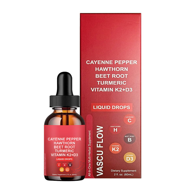 Advanced Cayenne Pepper Hawthorn Beet Root Turmeric Vitamin K2+D3 Drops Suppleme