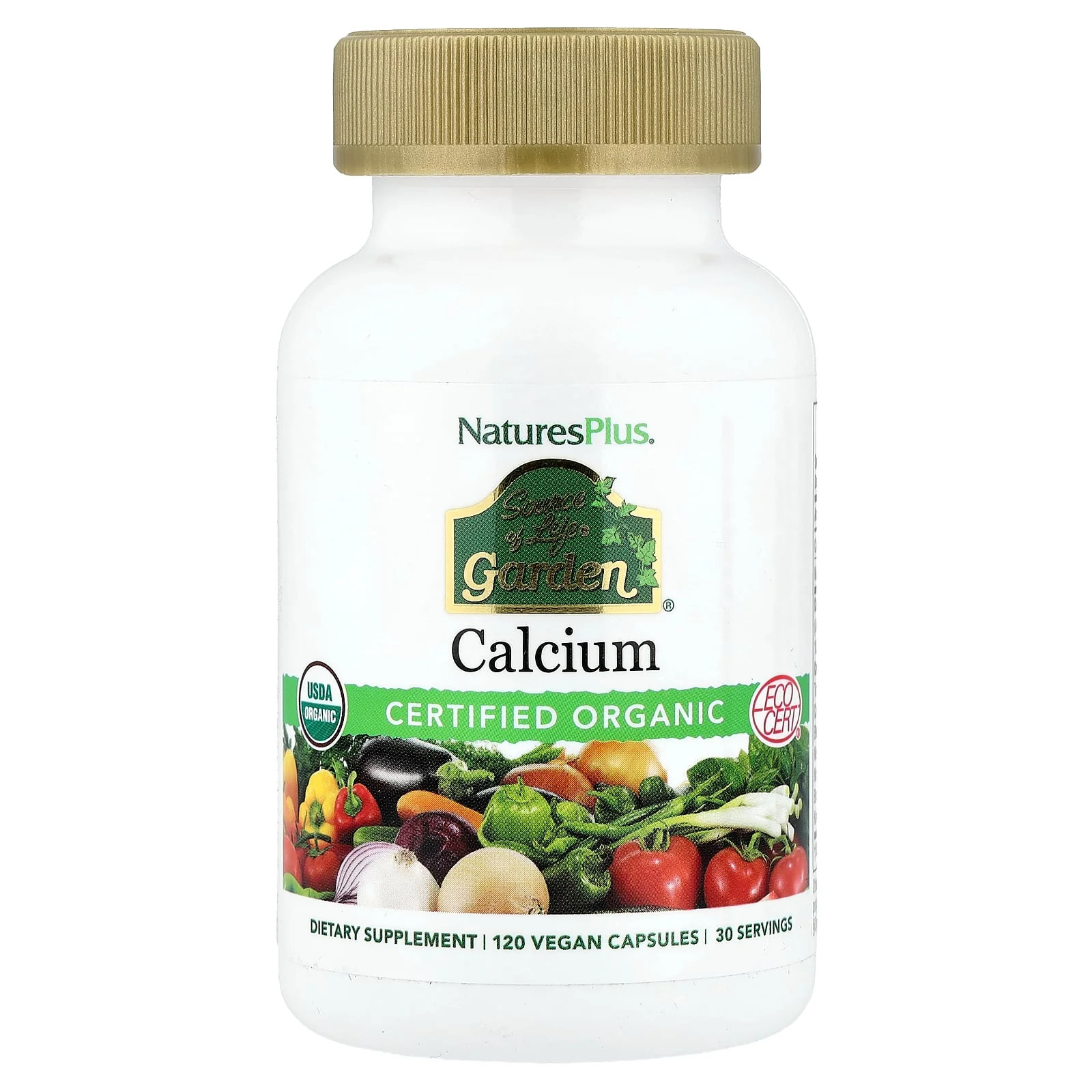 2 X NaturesPlus, Source of Life�, Garden�, Calcium, 120 Vegan Capsules