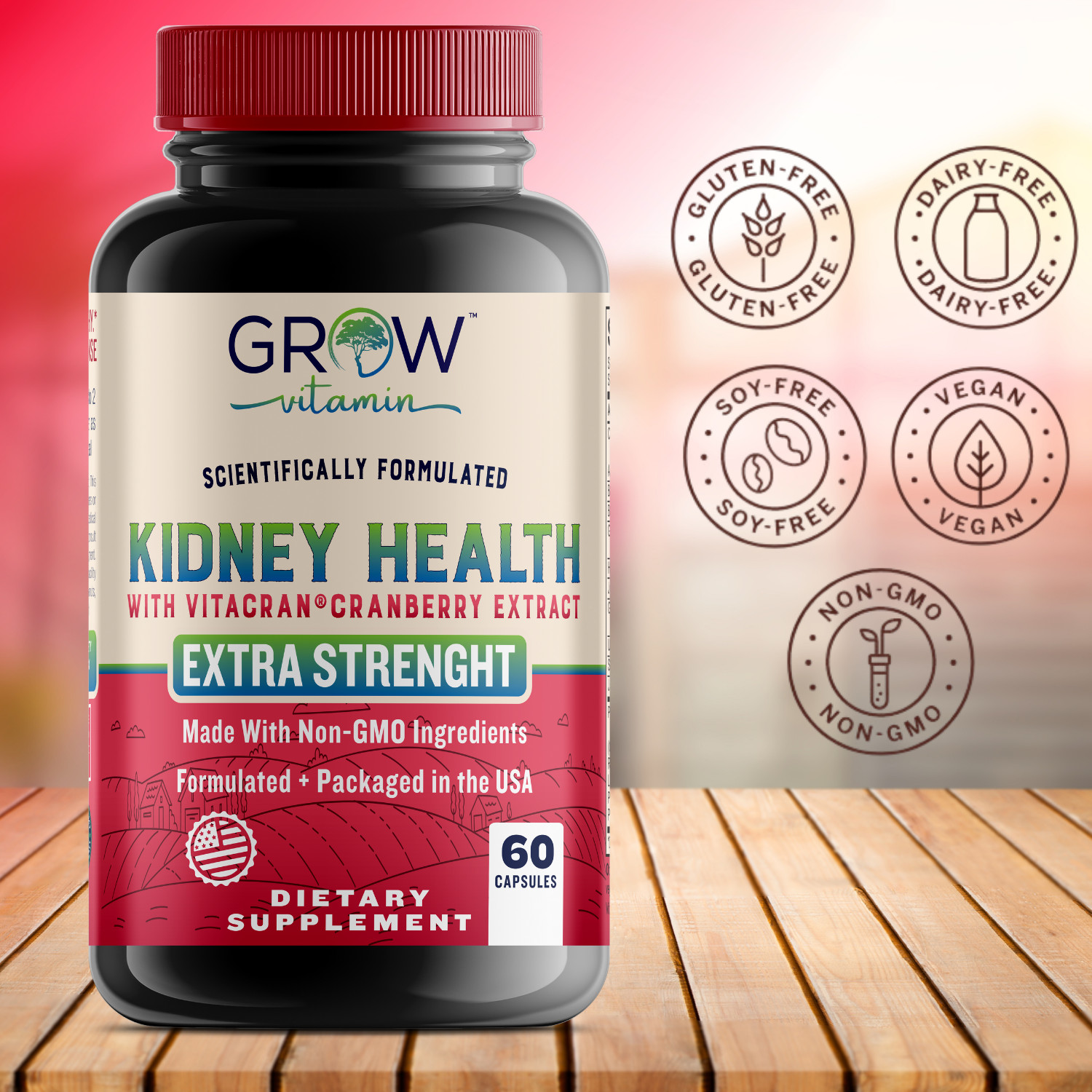 Premium Kidney Support Supplement by grow vitamin | Kidney Cleanse EXP 07/2024