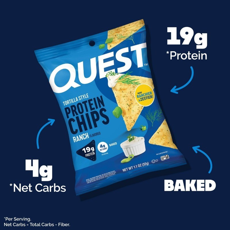 Quest Nutrition Tortilla Style Protein Chips – Ranch – 4pk/1.1oz