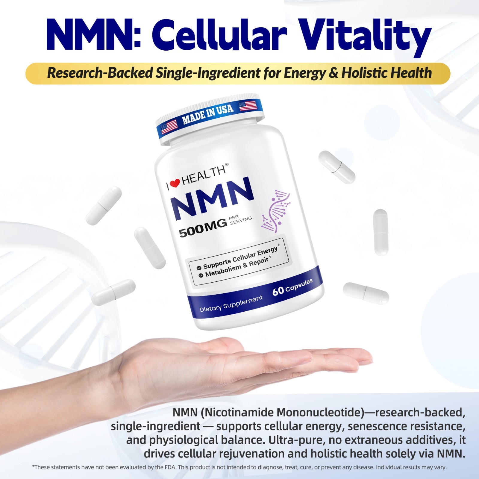 NMN Capsules, Energy Booster, Anti Aging Supplement