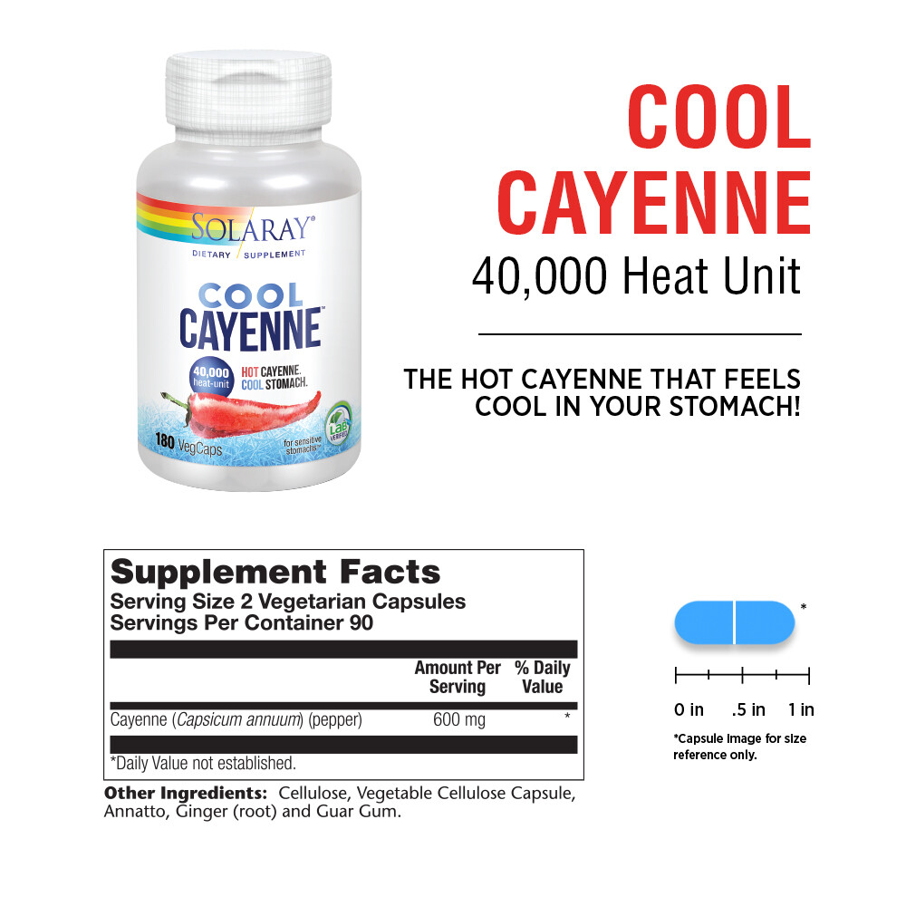 Solaray Cool Cool Cayenne 40,000 HU | 180 VegCaps