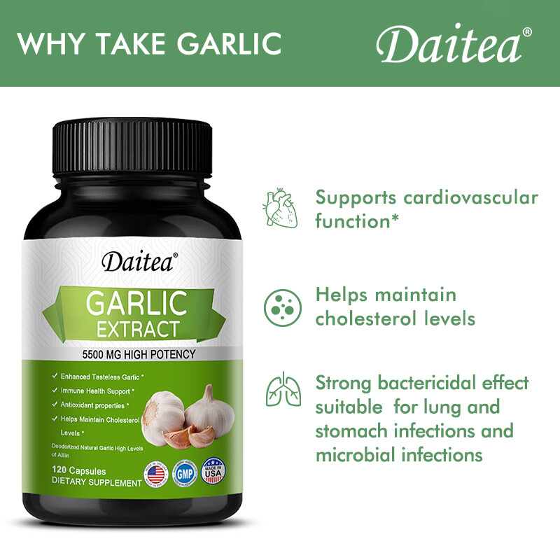 Garlic Extract 5500mg Cholesterol Health Antioxidant Supplement 30/60/120 Caps