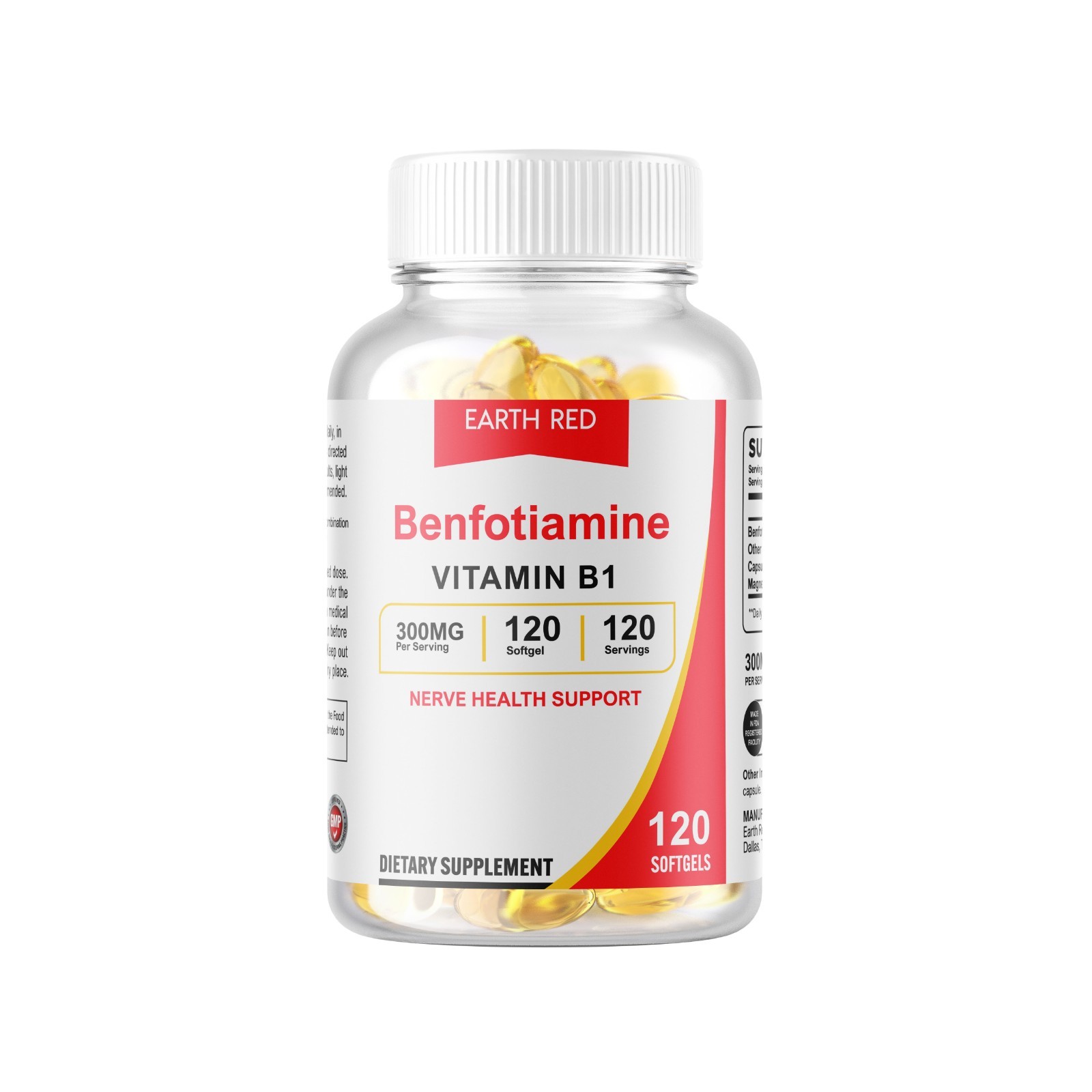 360 Benfotiamine Capsules 300mg Fat Soluble Thiamine Vit B1 NON-GMO,Gluten Free