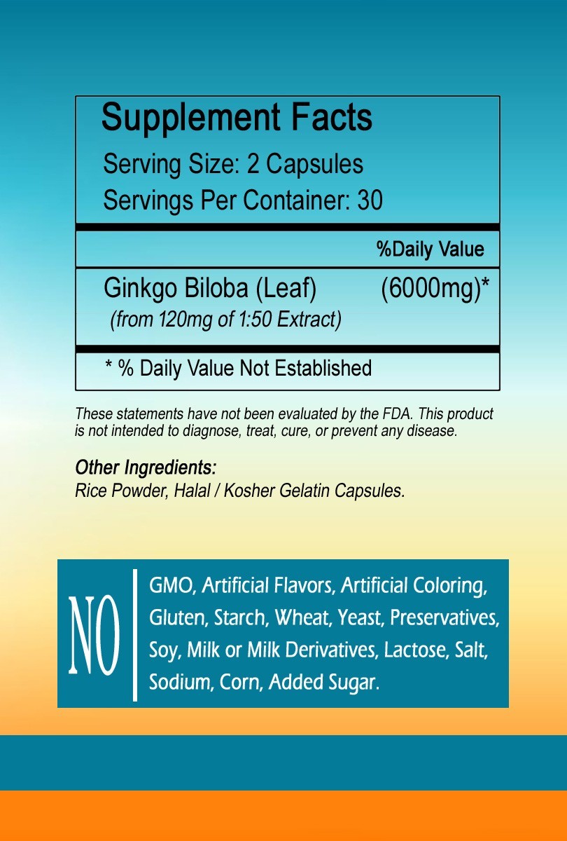 Ginko biloba Capsules 5000mg high potency-best