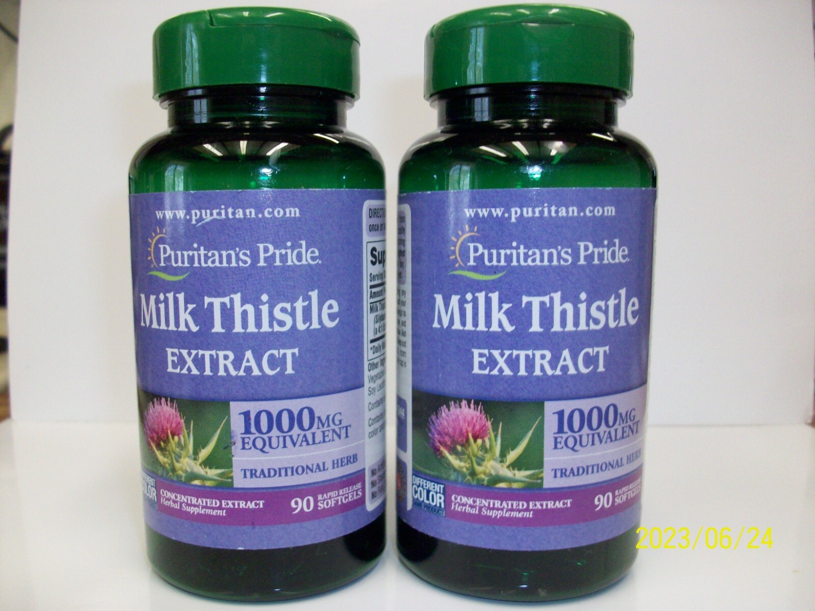 Puritan’s Pride Milk Thistle 1000 mg 90 Softgels 2 Pack