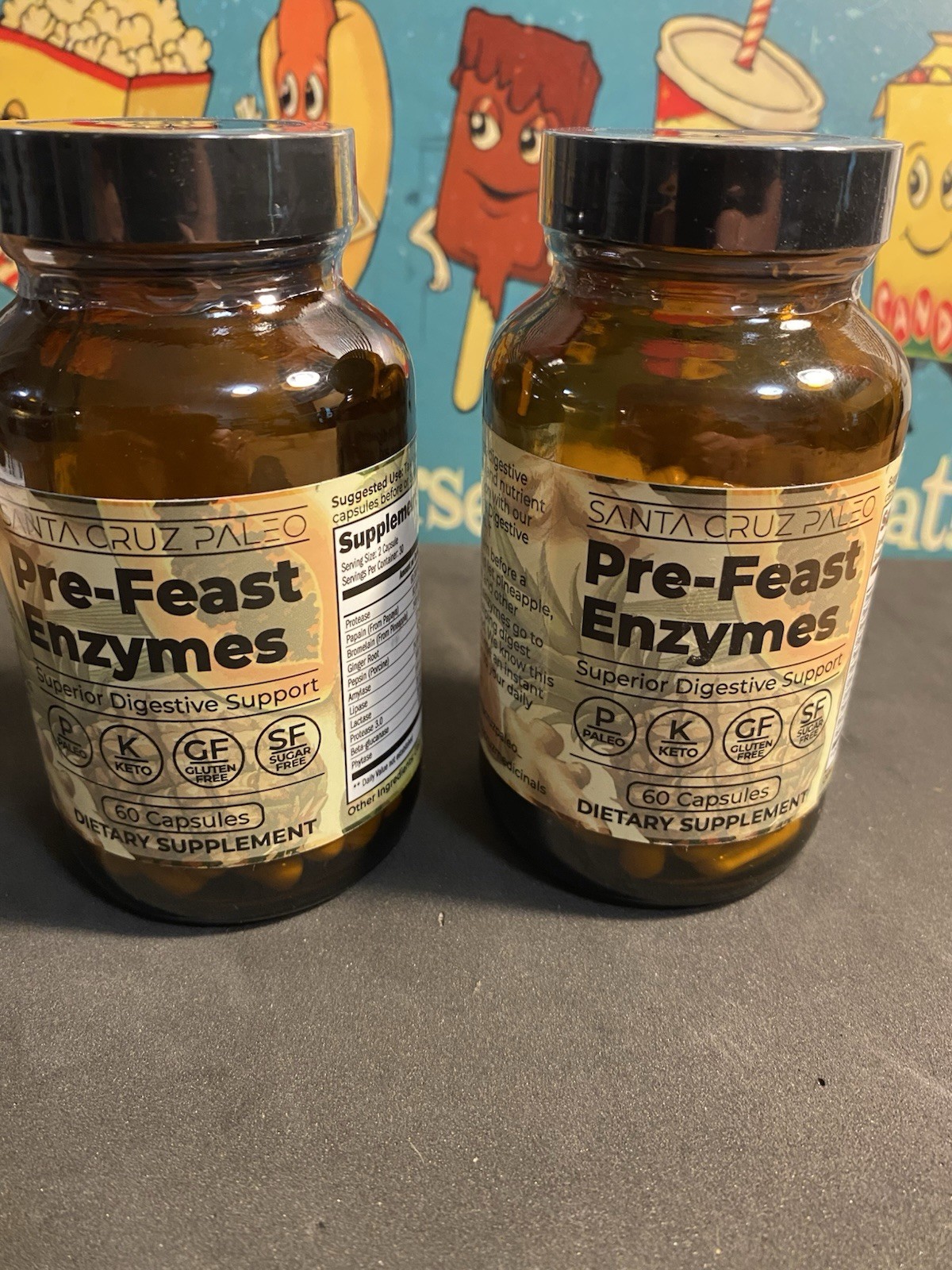 Santa Cruz Paleo Pre-Feast Enzymes – Digestive Enzyme Supplement Lot Of 2