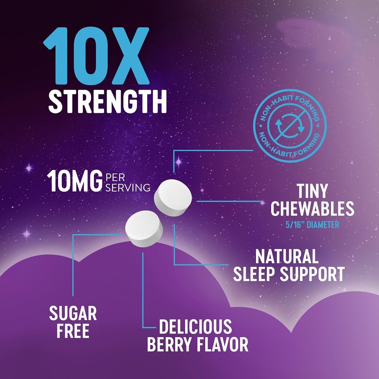 Melatonin 10mg Fast Dissolve Supplements, Sleep Support Supplement for Adults –
