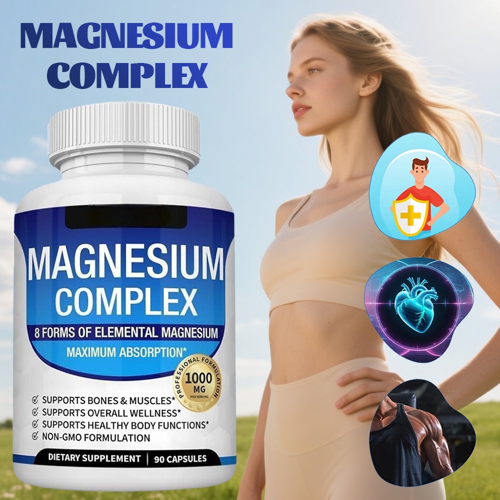 1~2pack Magnesium 8 in 1 Complex 1000mg & Blood Sugar mix Dietary Supplement