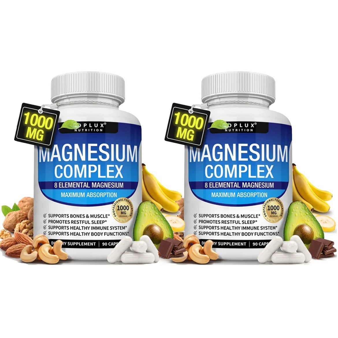 Advanced 8 Toplux Nutrition Complex Mag 1000mg Supports 4X Elemental Magnesium