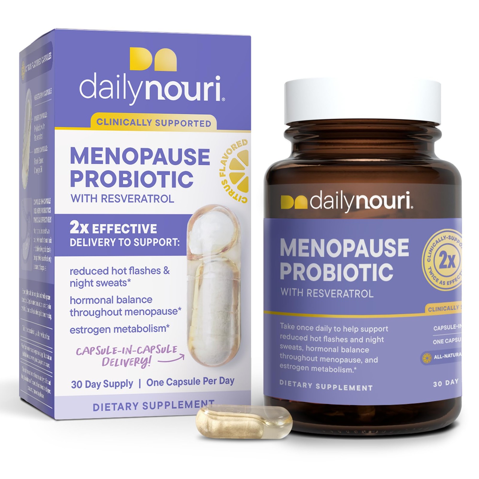 Daily Nouri Menopause Probiotic | Supports Hormonal 30 Count (Pack of 1)