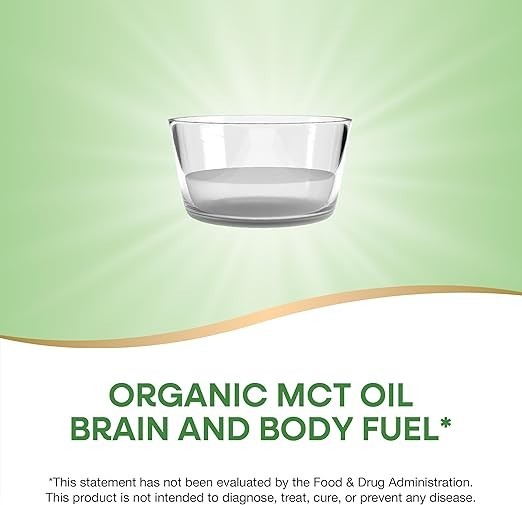 Nature’s Way Organic MCT Oil, 16 Fl Oz, Brain and Body Fuel from Coconuts*, C8 C