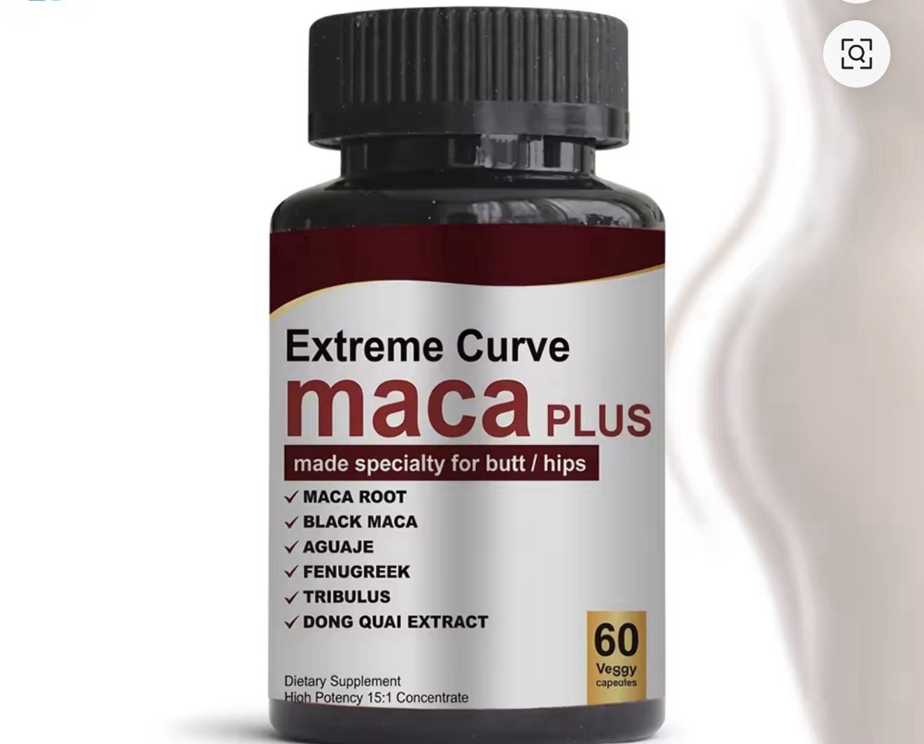 Extreme Curve Maca Plus 60 Veggie Capsules Herbal Dietary Supplement