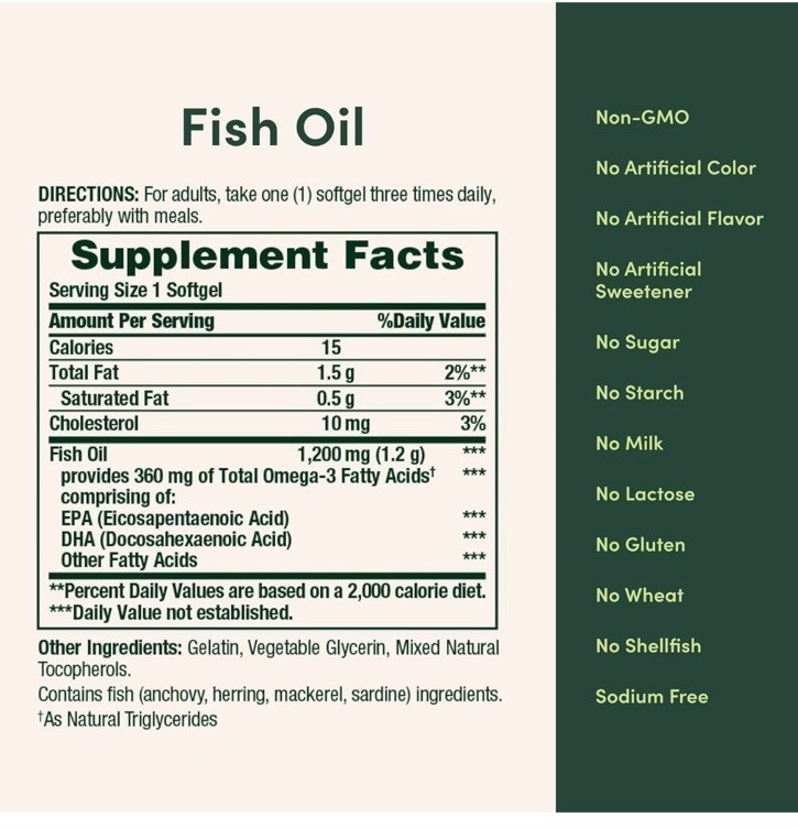 3PK Nature’s Bounty 200 Pack Fish Oil 1200 mg Supplements Heart Health BB: 10/27
