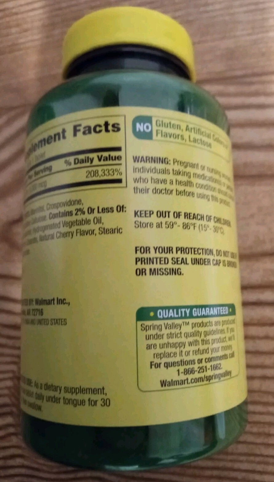 Spring Valley Extra Strength Vitamin B12 Fast Dissolve Tablets, Cherry, 300 Ct