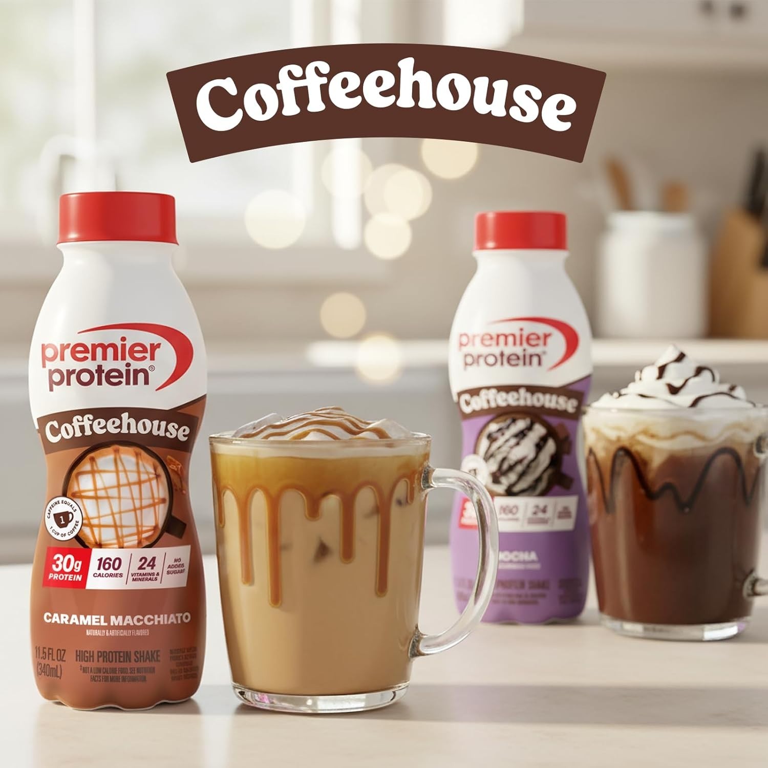 12pk Premier Protein Coffeehouse Caramel Macchiato Protein Shake with Caffeine