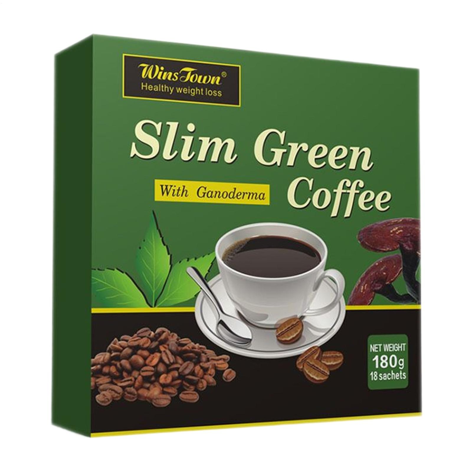 SLIM GREEN COFFEE With Ganoderma HEALTHY WEIGHT LOSS. Weight Control Detox Tea