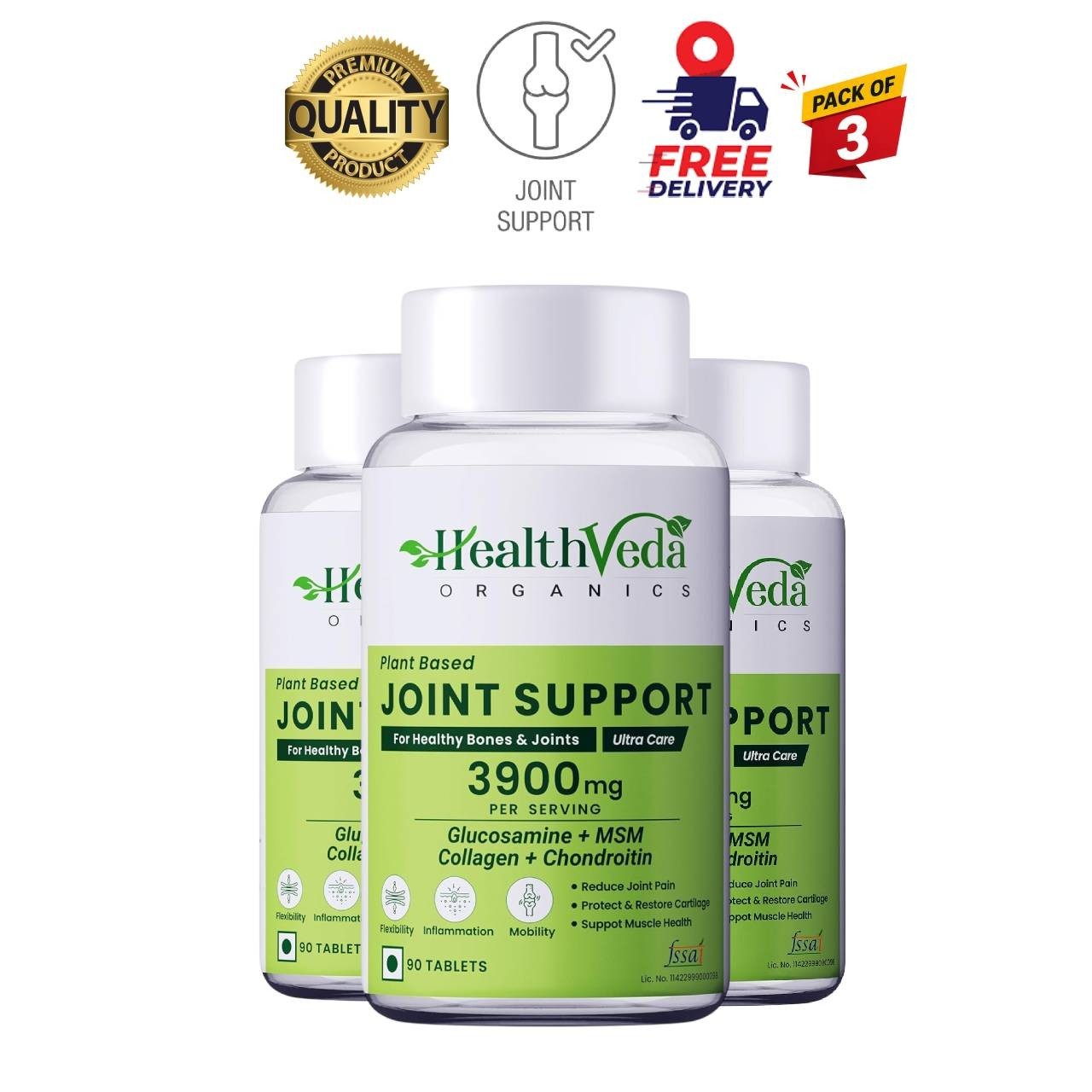 Health Ve.da Joint Support 90 Tabs Pack of 3 Glucosamine