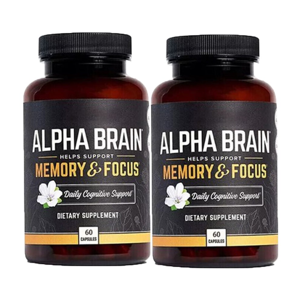 2PCS Alpha Brain Memory And Focus 60 Capsules Formula For Men & Women